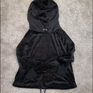 velvet black hoodie